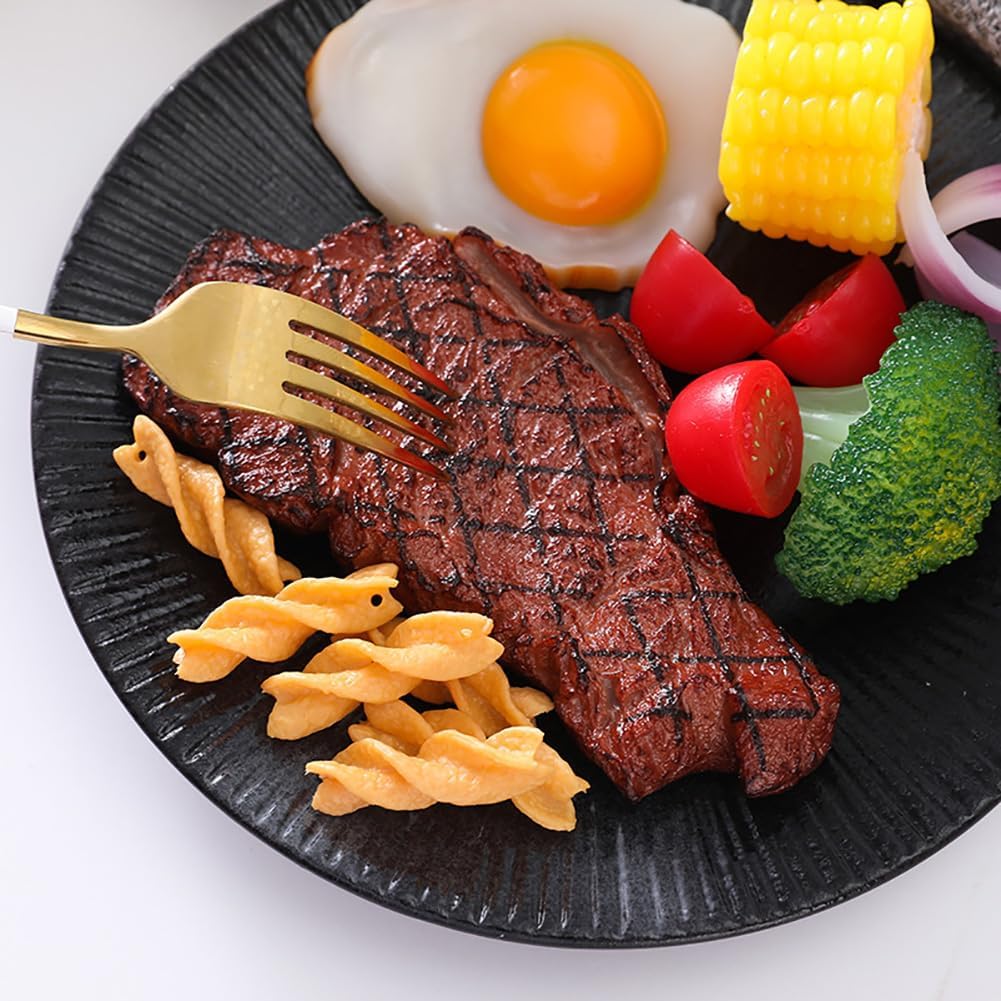 2 Pcs Realistic Artificial Steak Models for Display and Photography