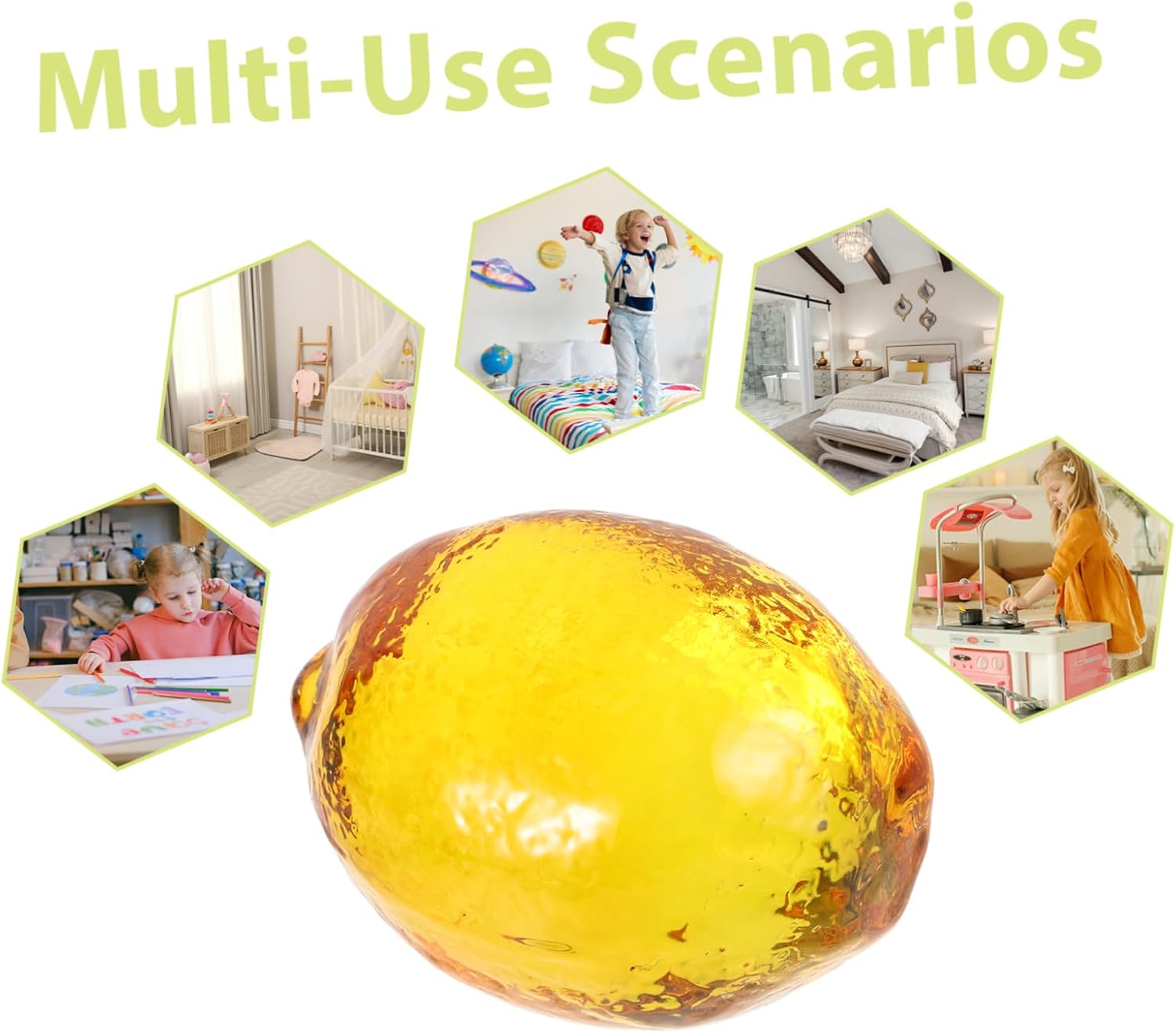 Sosoport Crystal Lemon Decorative Artificial Fruit Figurine