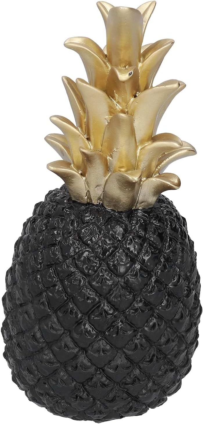 Resin Artificial Pineapple Decoration Black Gold Medium