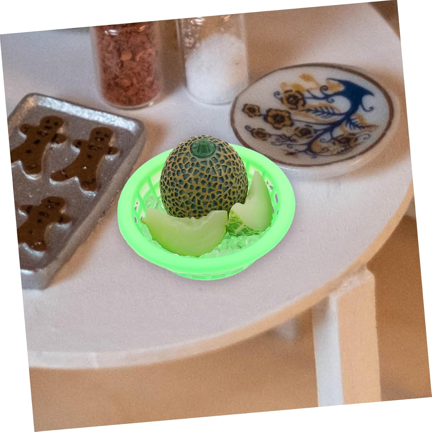 Hemoton Mini Iced Cantaloupe Decor Prop for Dollhouse Photography