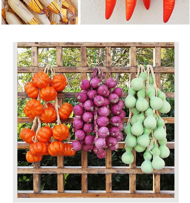 Realistic Artificial Garlic Skewers Decor Set