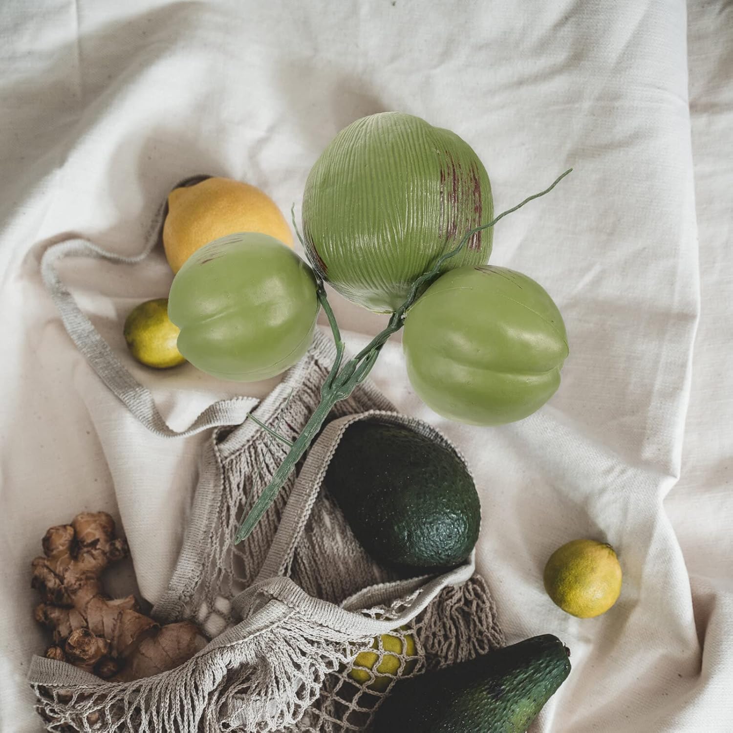 Artificial Coconut Decor for Tropical Party and Farmhouse Display