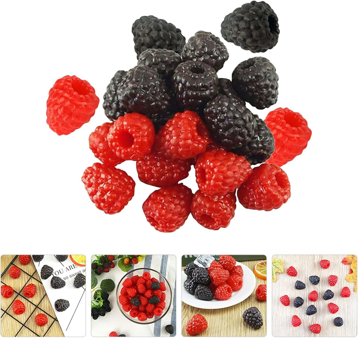 40 PCS Artificial Raspberry Photo Decor Prop