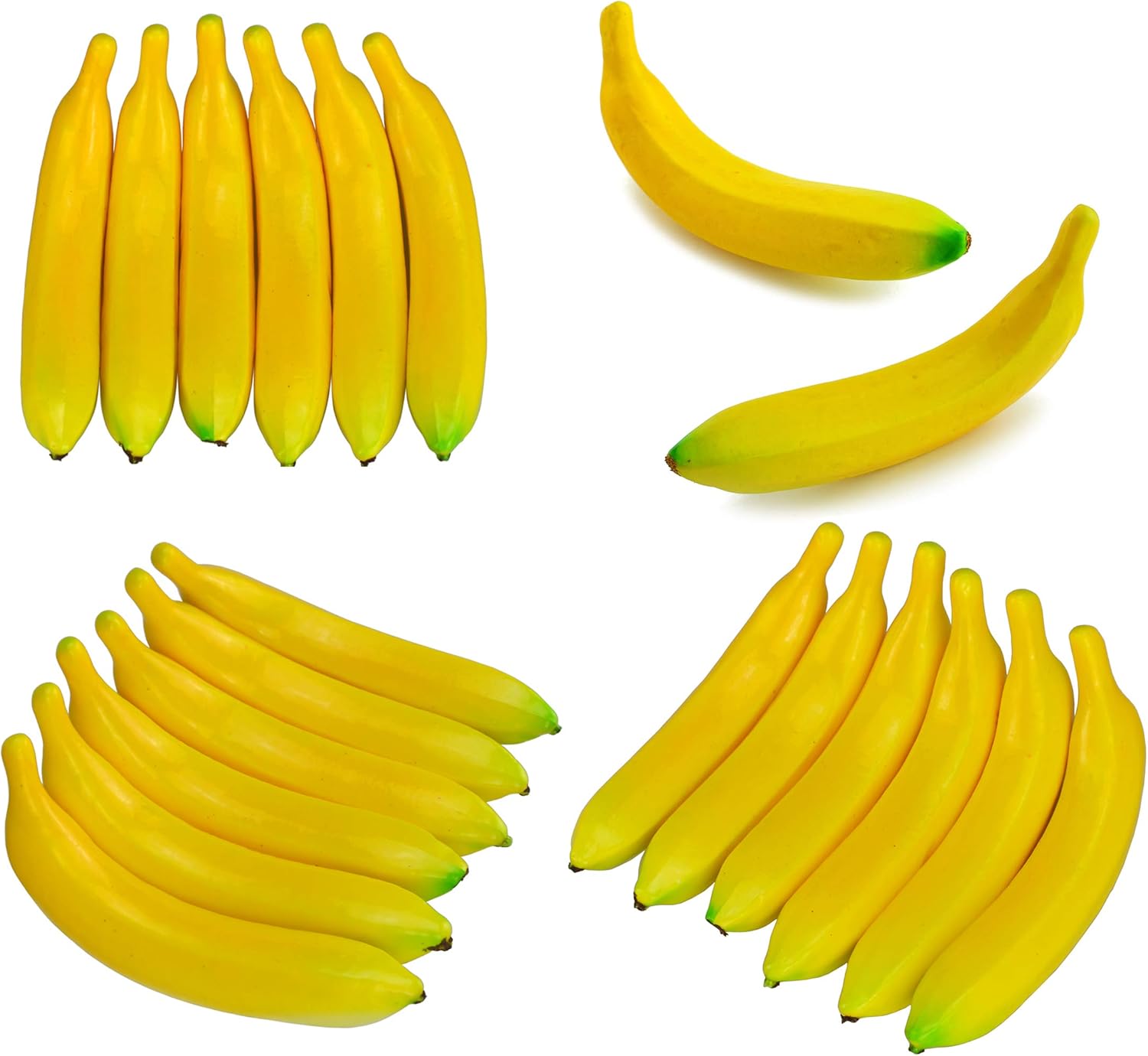 JEDFORE Artificial Yellow Bananas 12pc Lifelike Decoration