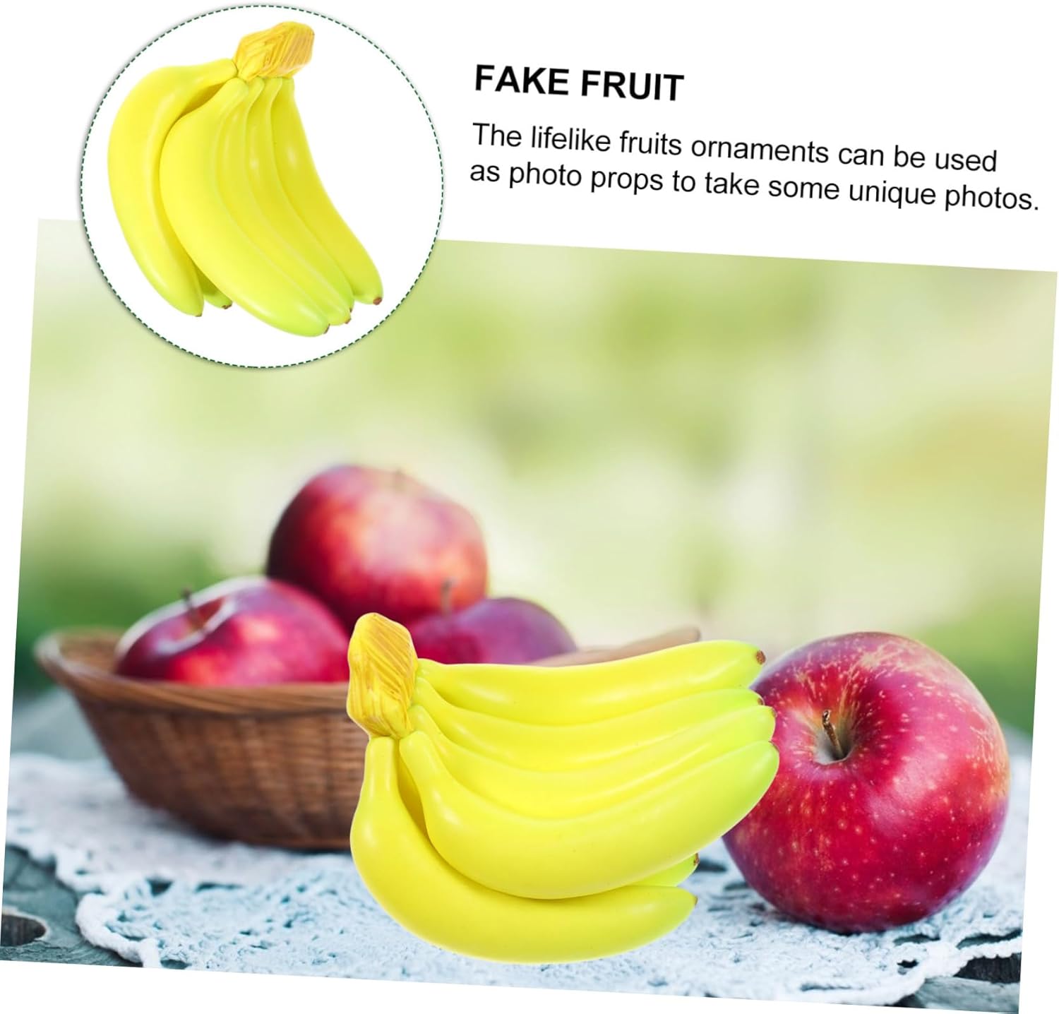 Cabilock Lifelike Banana Cluster Artificial Fruit Decor