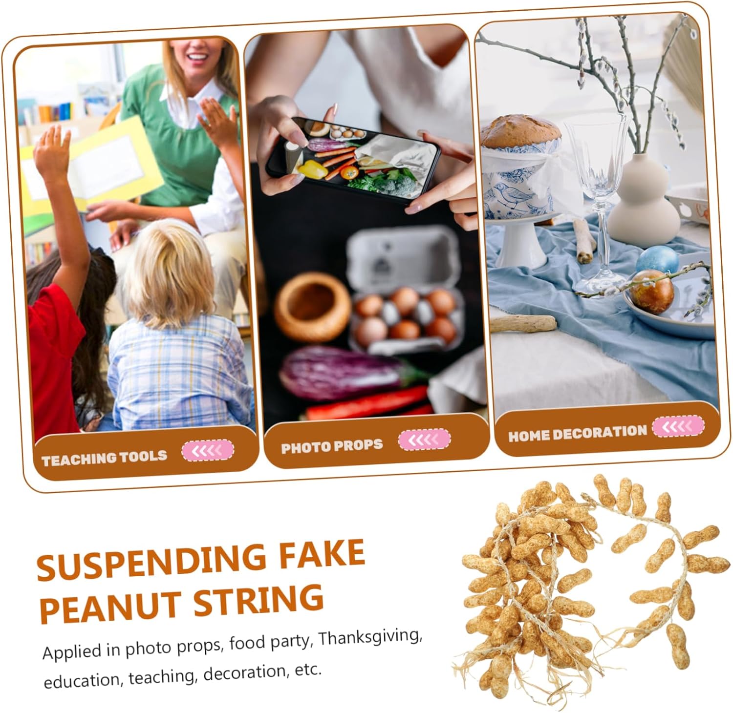 GLEAVI 5 Pack Artificial Peanut String Decorations