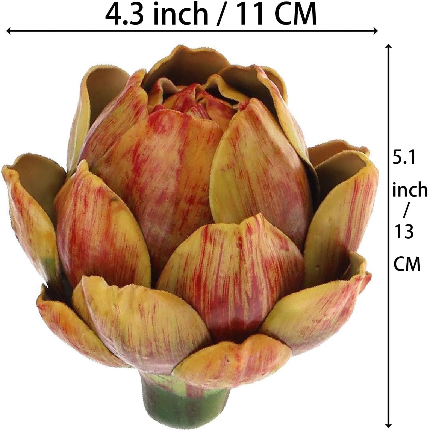 Large Artificial Artichoke for Home Kitchen Decoration 3Pcs Yellow