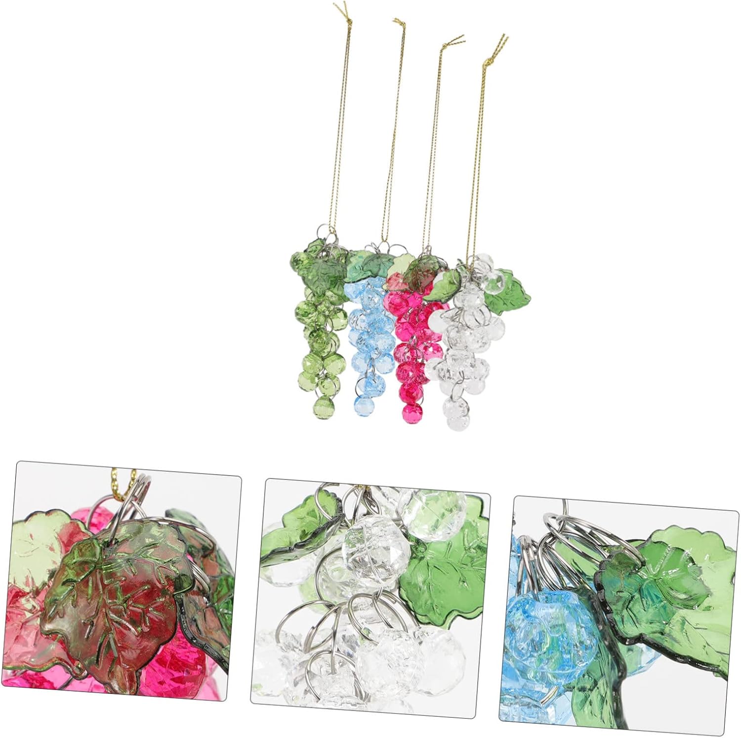 4 Pcs Acrylic Grape Beads Cluster Christmas Decor