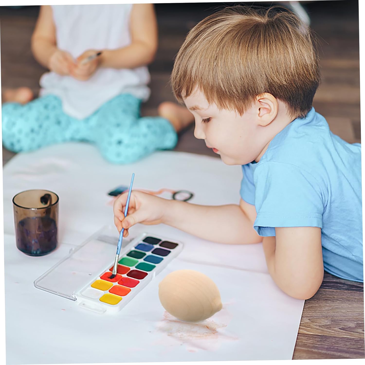 NUOBESTY 5pcs Wooden Lemon Shape Painting Toys