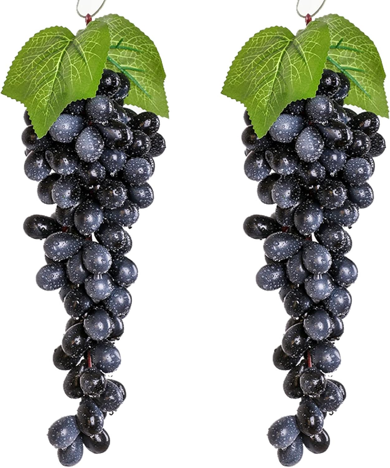 Realistic Artificial Black Grape Bunches for Decor