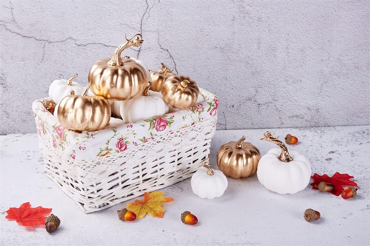 Artmag 16 Pcs Assorted Fall Artificial Pumpkins