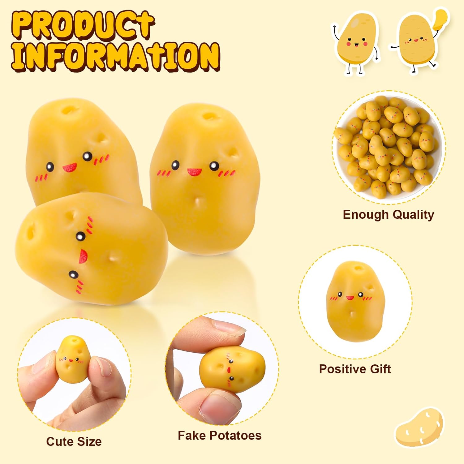 200 Pcs Positive Inspirational Mini Artificial Potato Decor