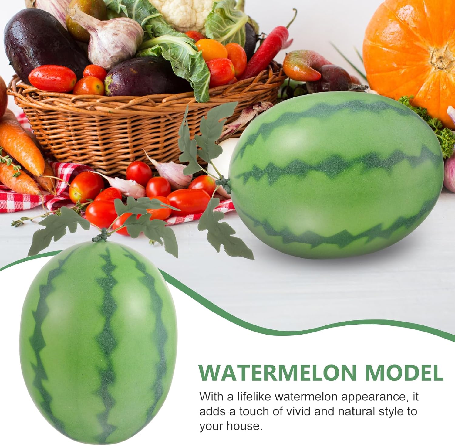 VOSAREA Realistic Artificial Watermelon Statue
