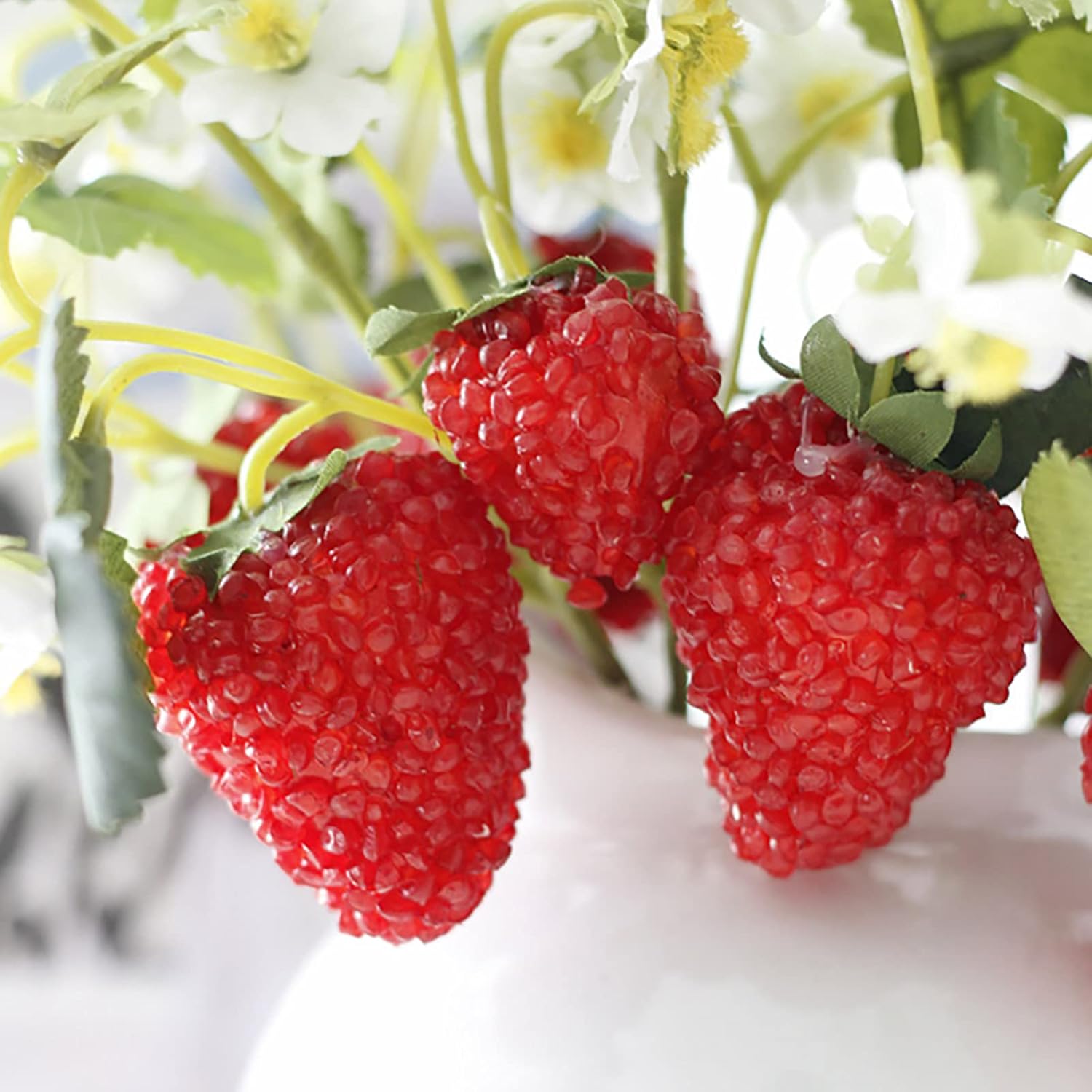 10 PCS Artificial Strawberry Plants for Home Wedding Decor