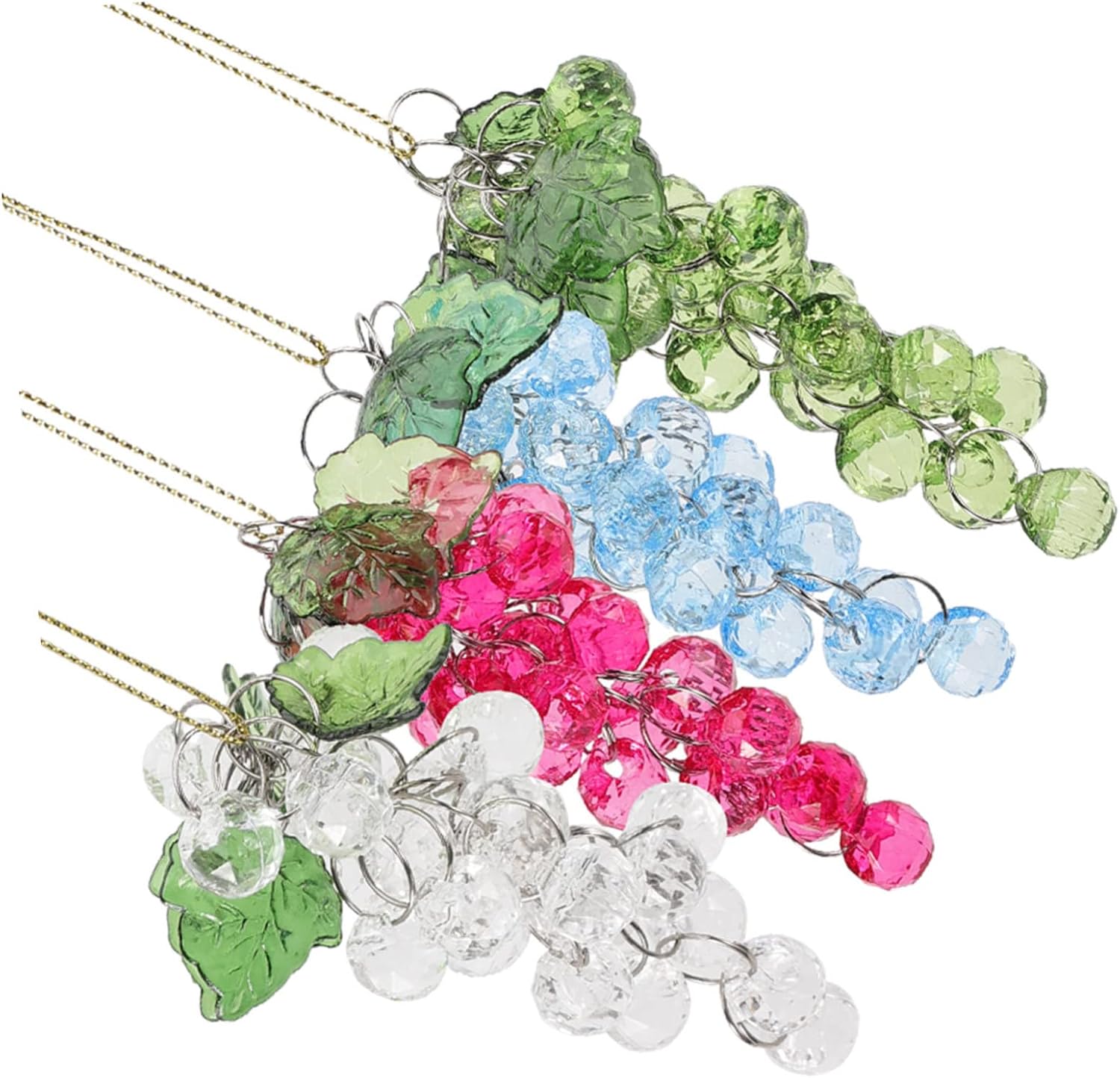 4 Pcs Acrylic Grape Beads Cluster Christmas Decor