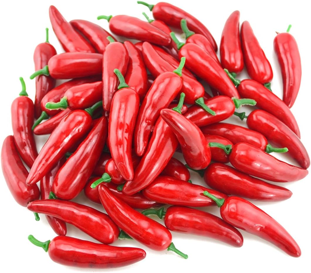 JEDFORE Realistic Artificial Red Pepper Set 36pcs