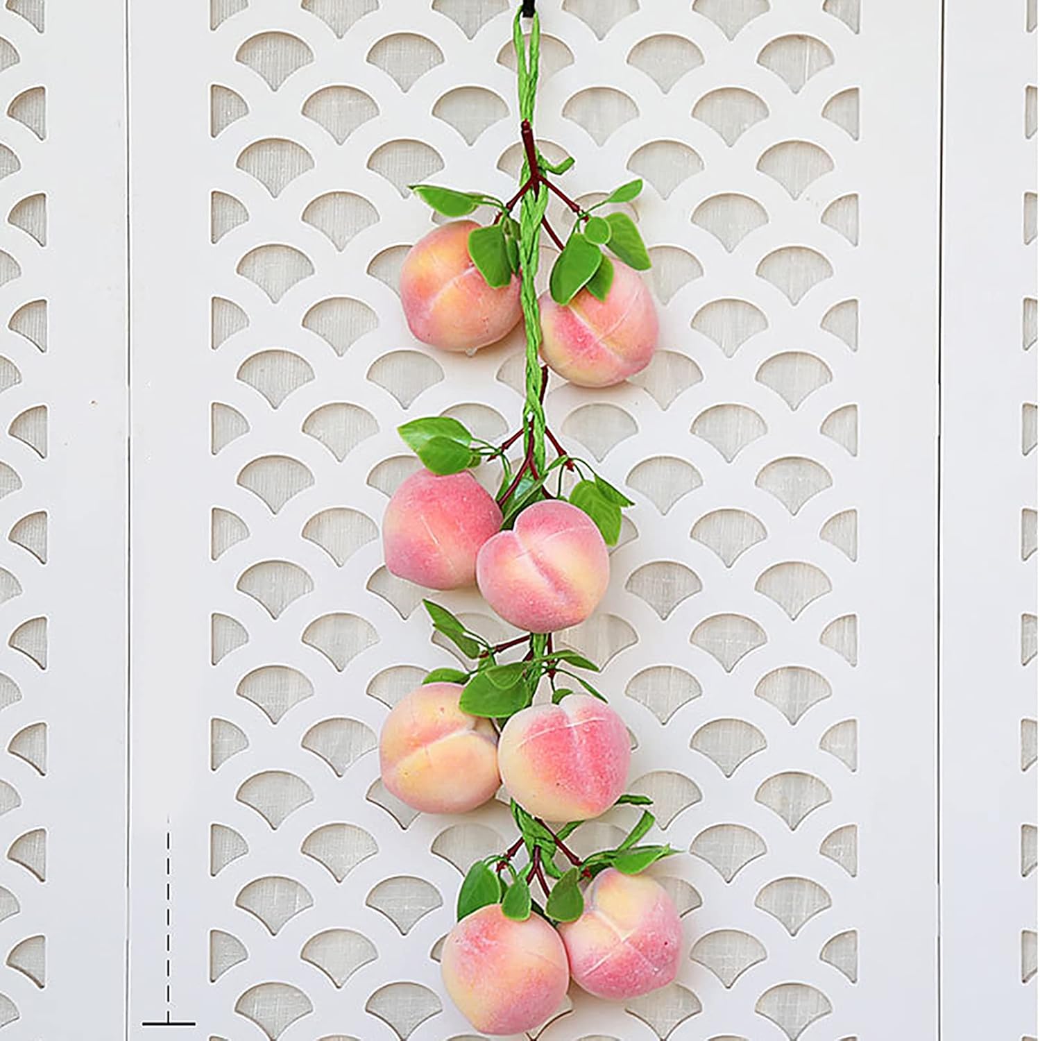 2pcs Artificial Pink Peach Hanging Vines Realistic Decor