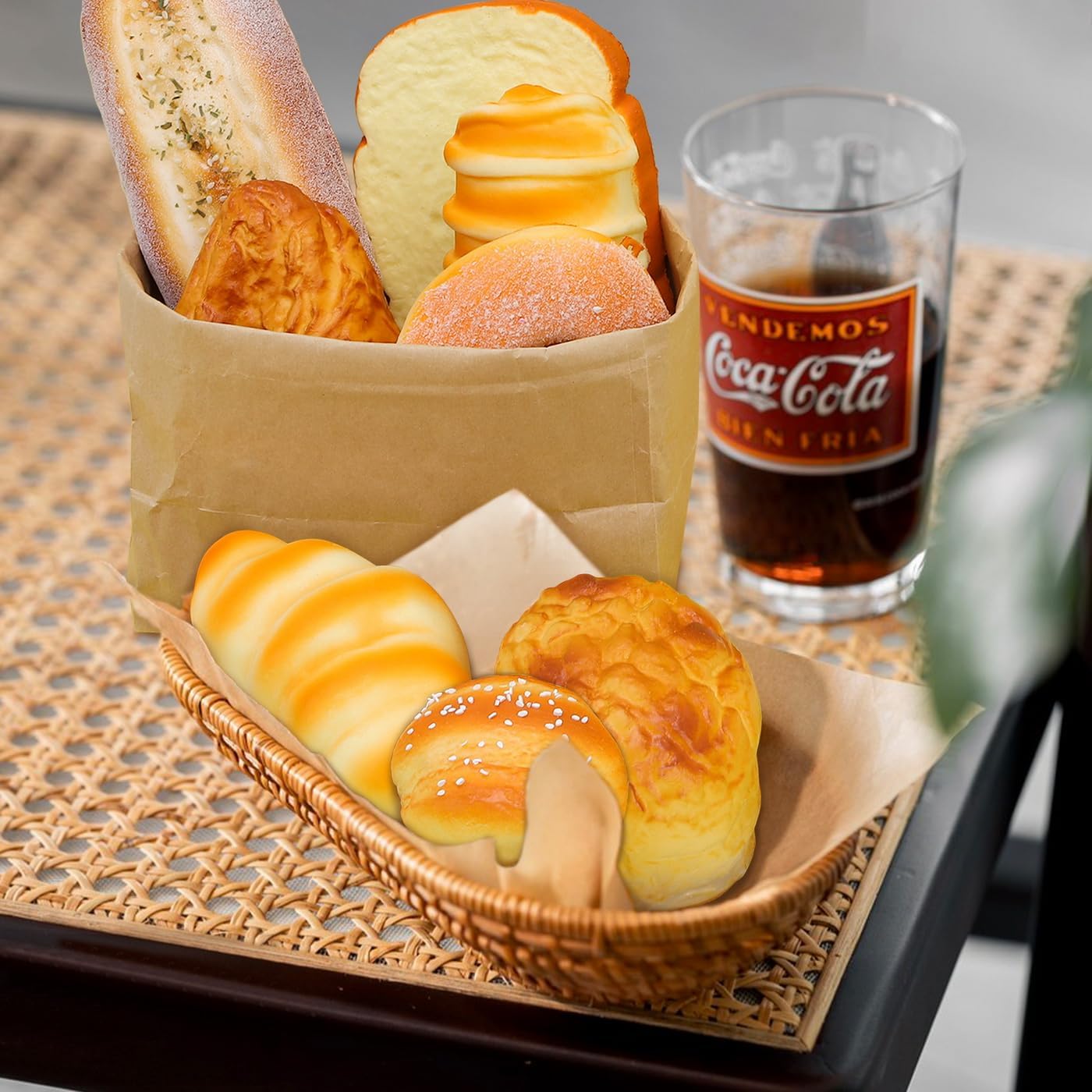 8pcs Realistic French Bread Croissant Decor Set