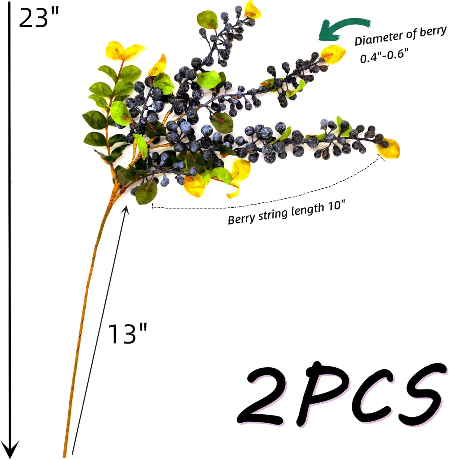 M2cbridge 2 Pcs Artificial Blueberry Christmas Picks