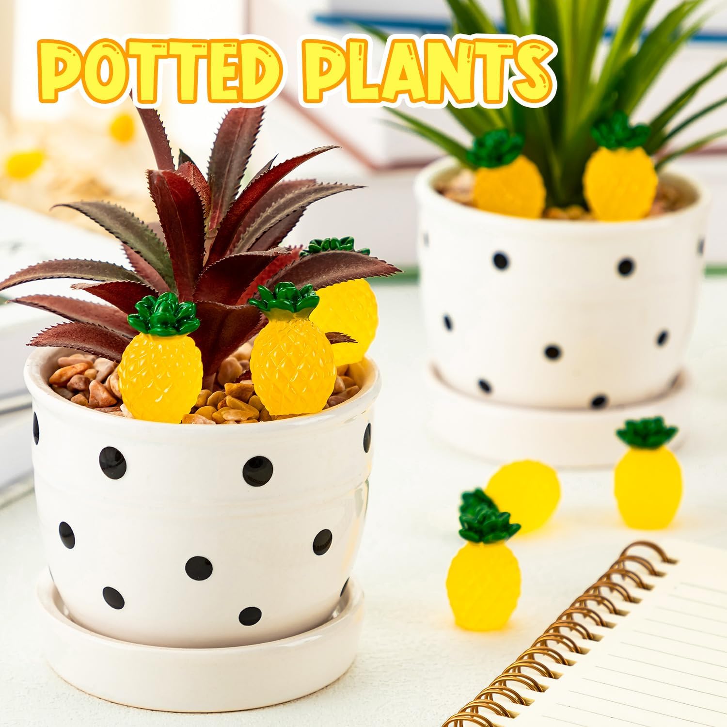 CLESDF 60Pcs Glow in the Dark Mini Resin Pineapples Decor