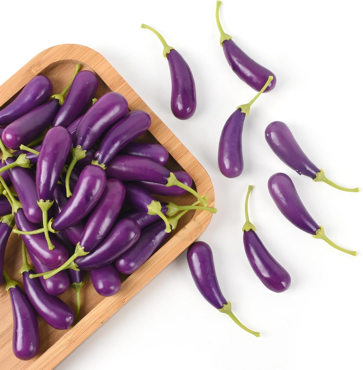 HUIANER Mini Artificial Eggplant 40PCS 3cm