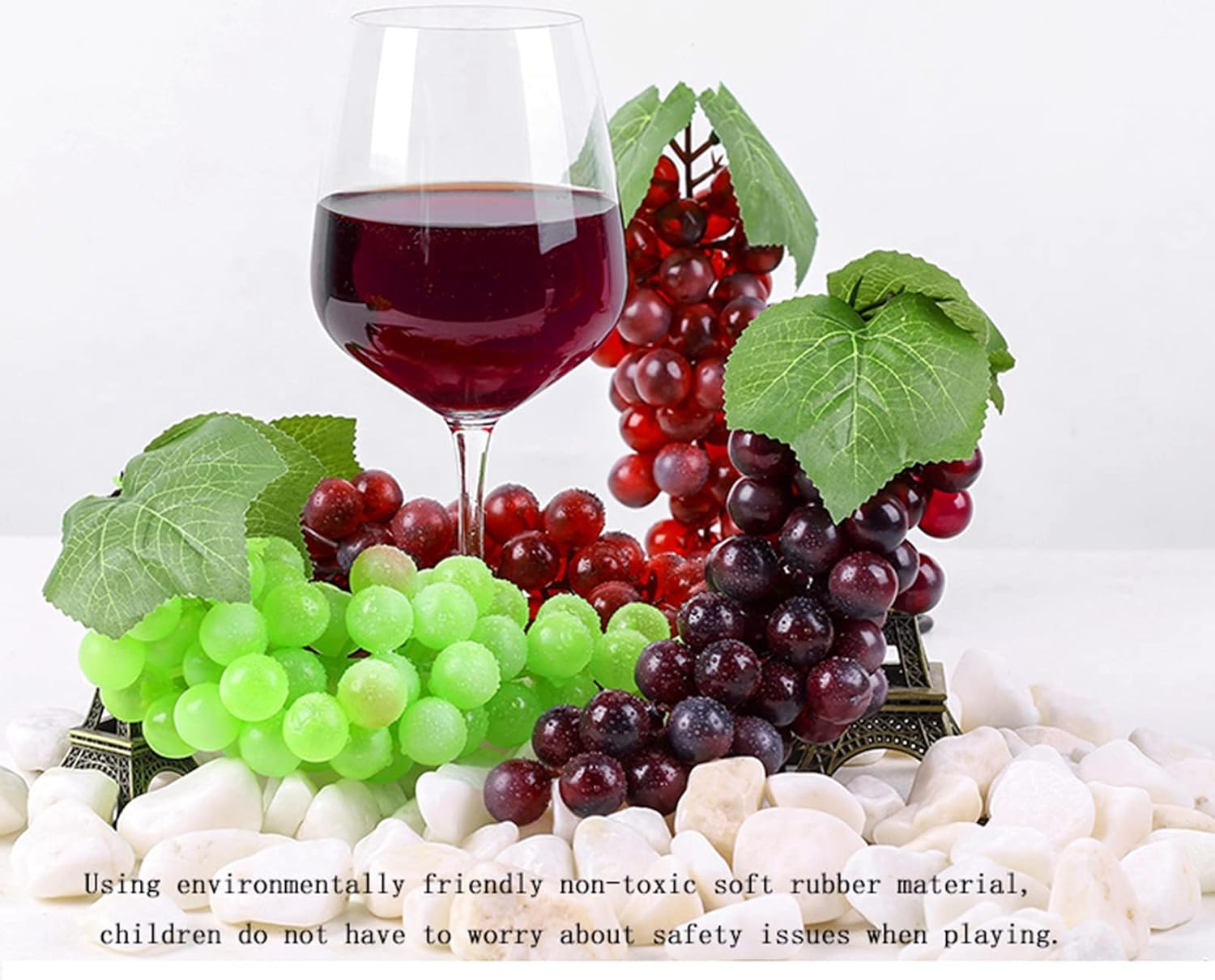 Realistic Artificial Black Grape Bunches for Decor