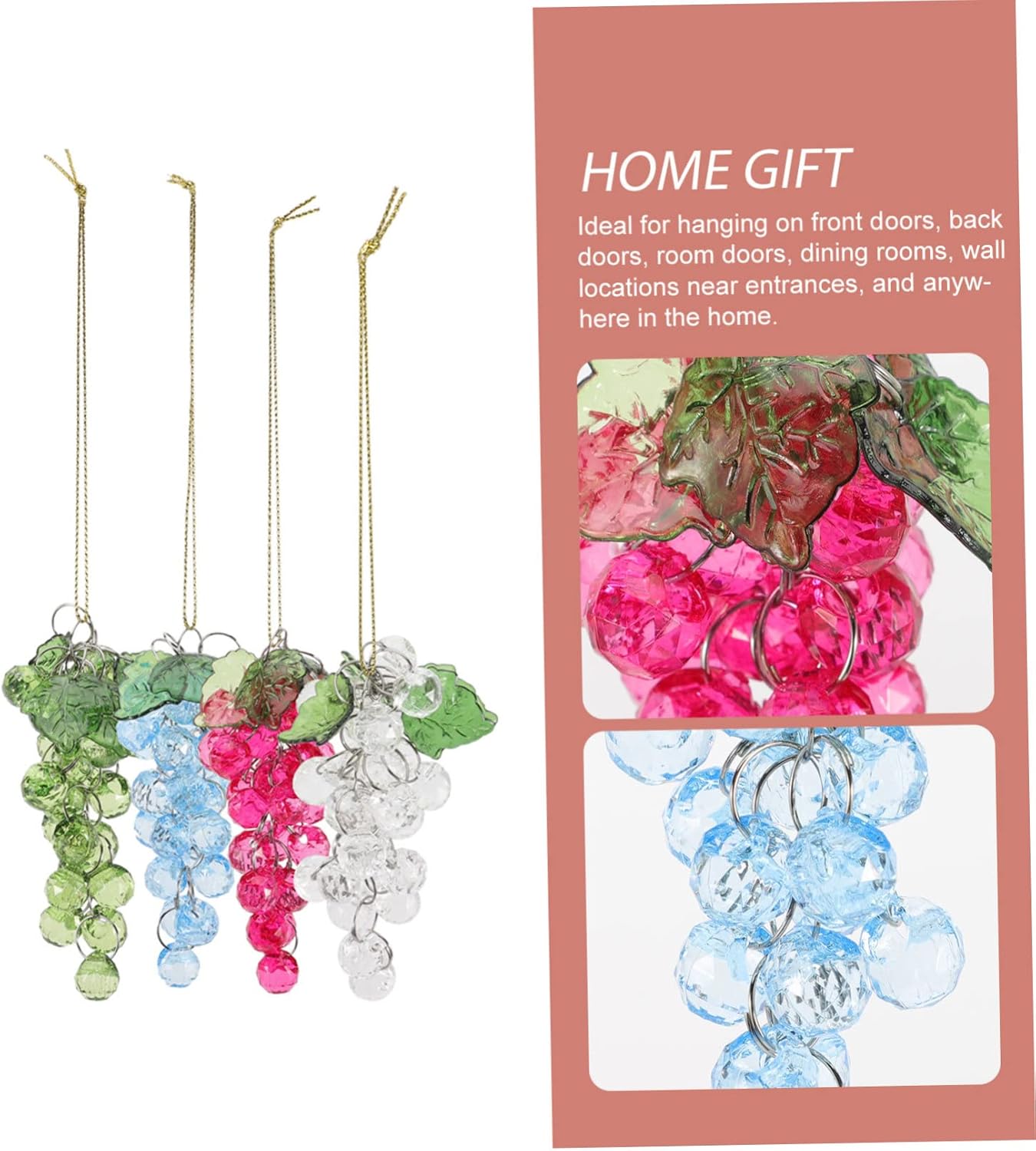 4 Pcs Acrylic Grape Beads Cluster Christmas Decor