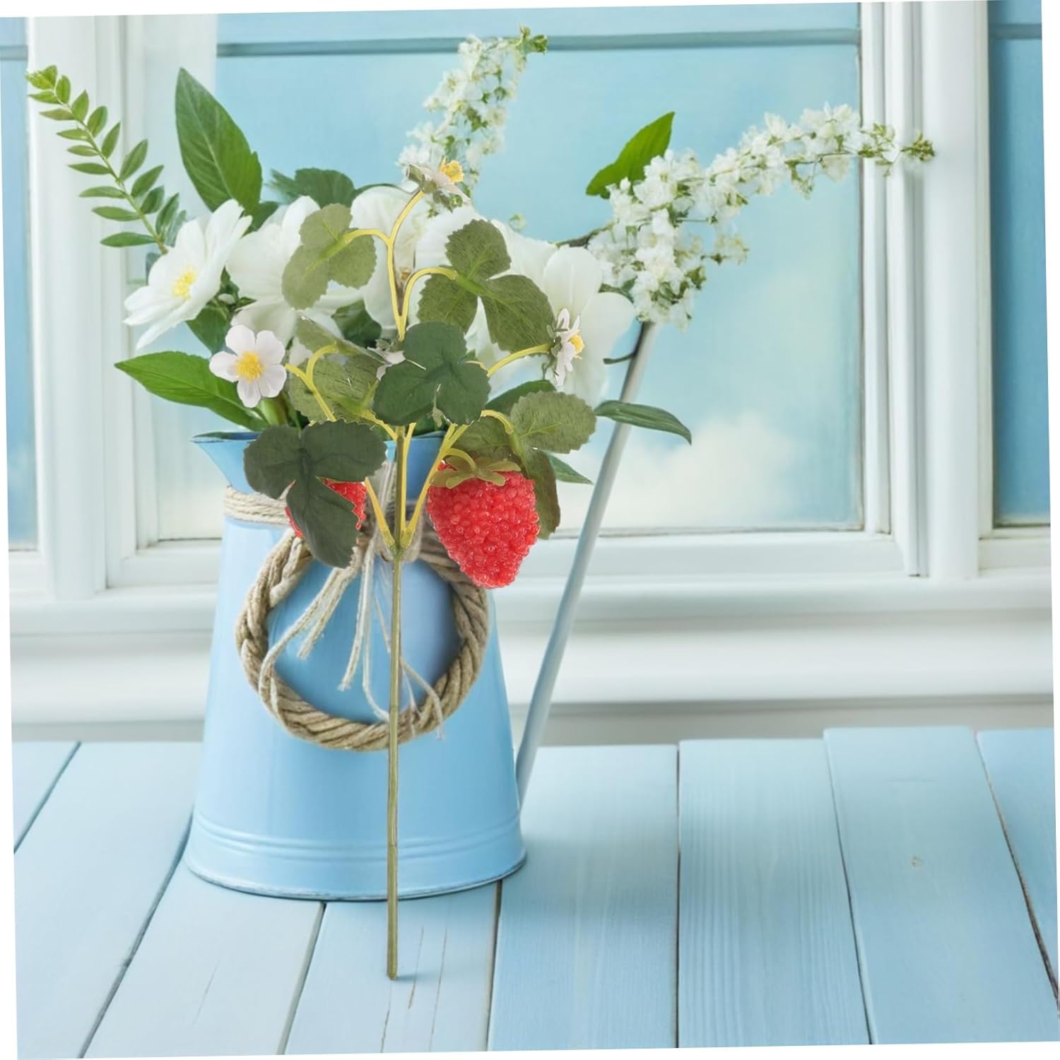 GLEAVI 5pcs Artificial Strawberry Plant Decor