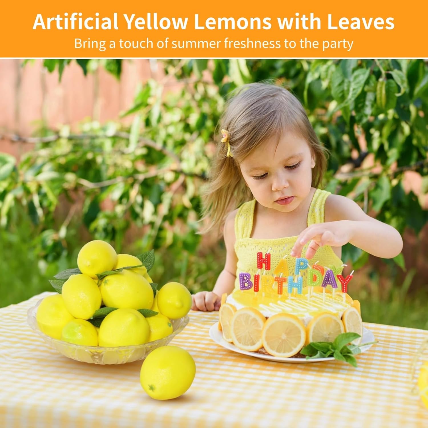Homaisson 48 Piece Artificial Lemon Set with Leaves