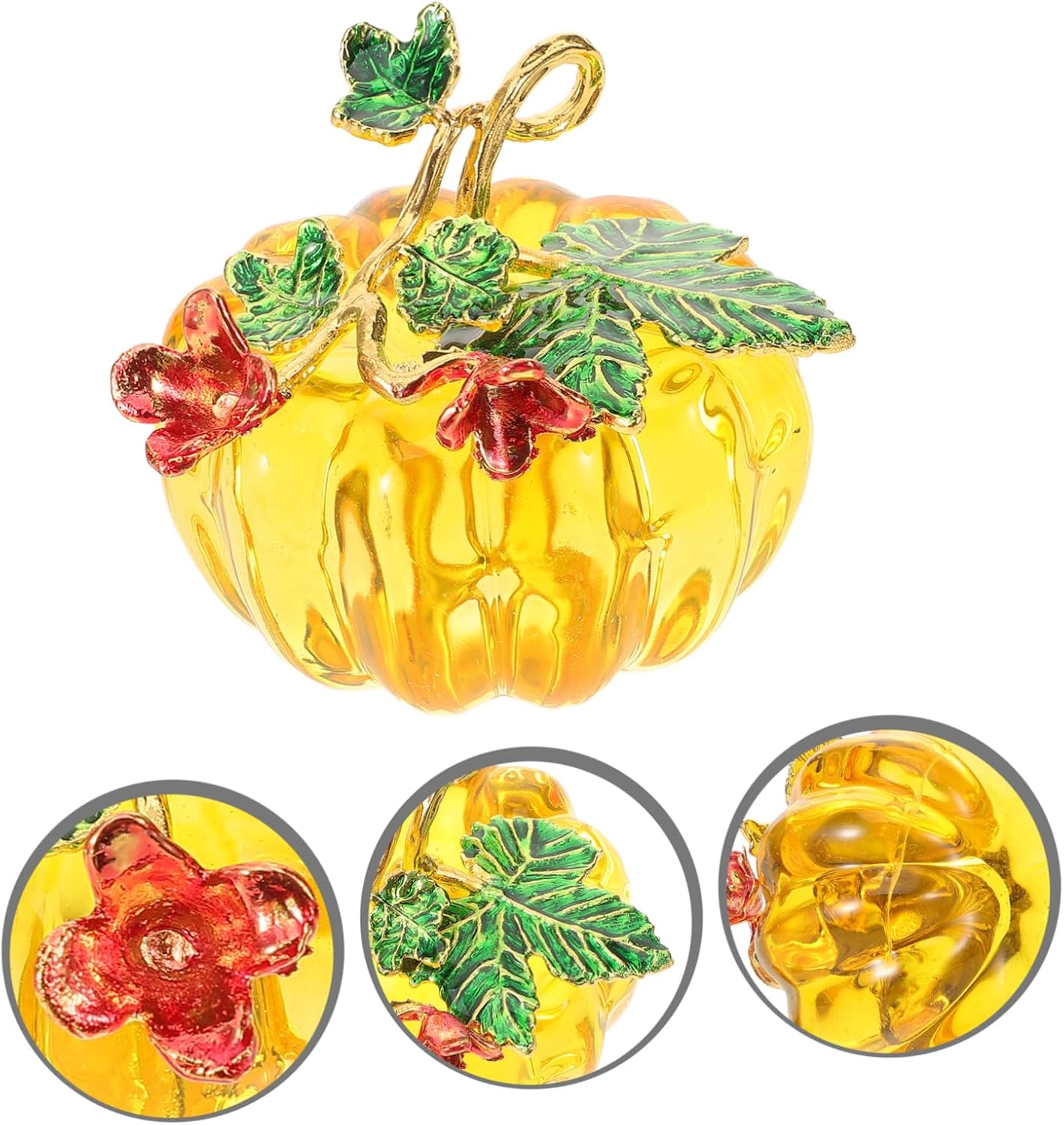 Glass Pumpkin Decor for Halloween Home Display