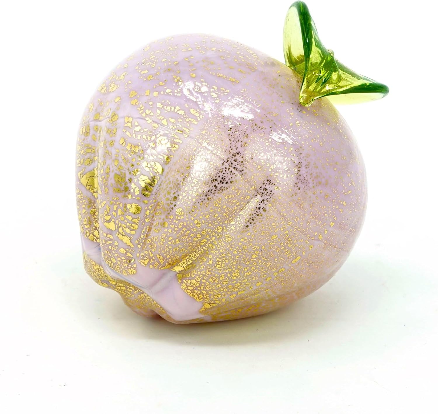 Murano Glass Apple Figurine Decor Pink Opaque 3 Inch