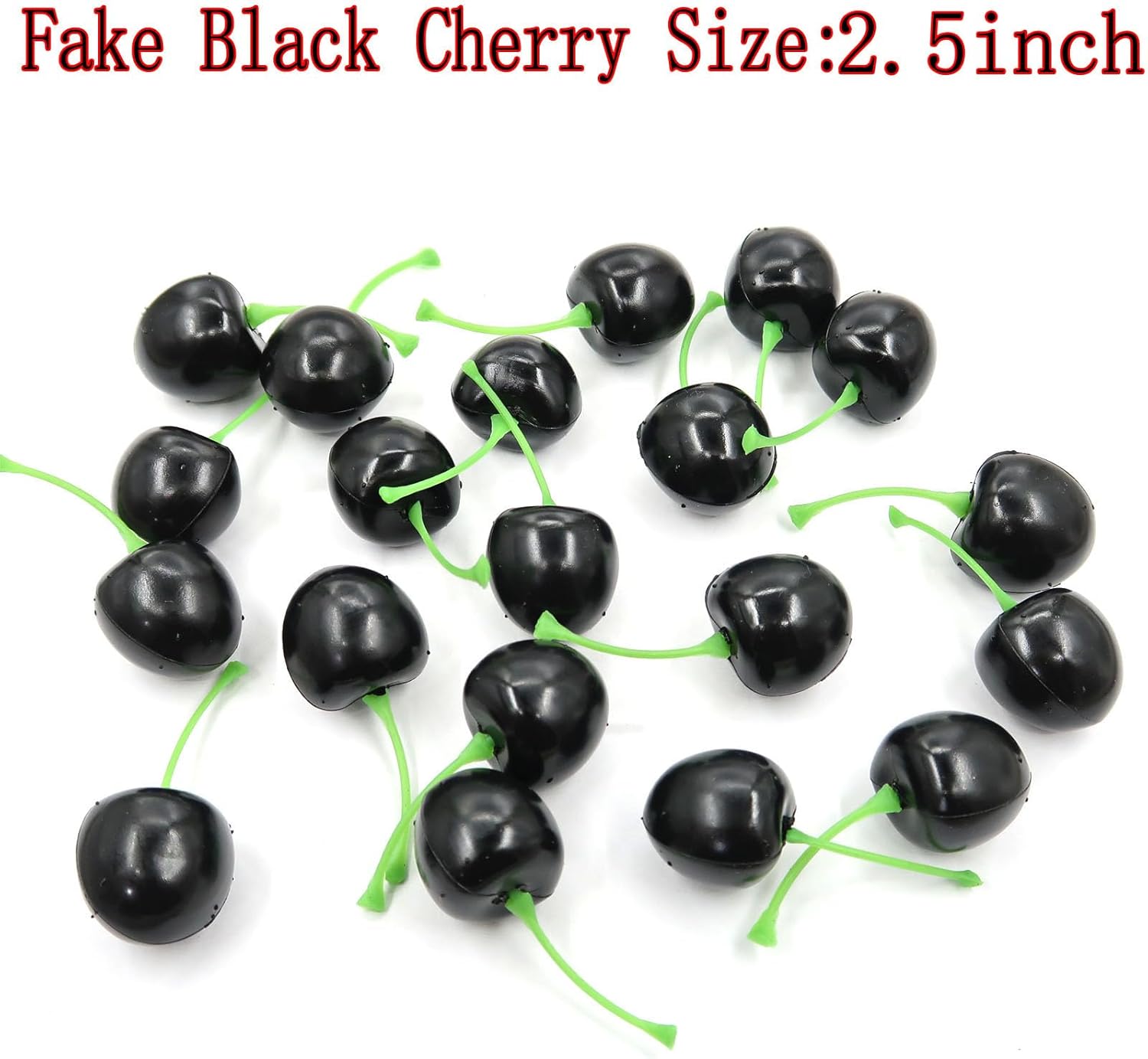 20Pcs Artificial Black Cherry Faux Fruit Decor
