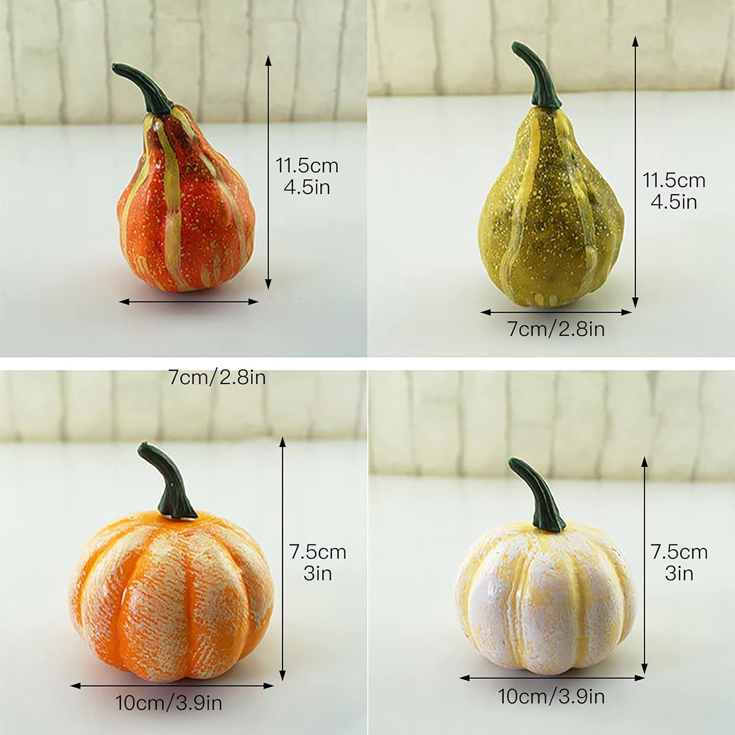 DAMEING 12Pcs Artificial Pumpkins and Gourds for Home Decoration