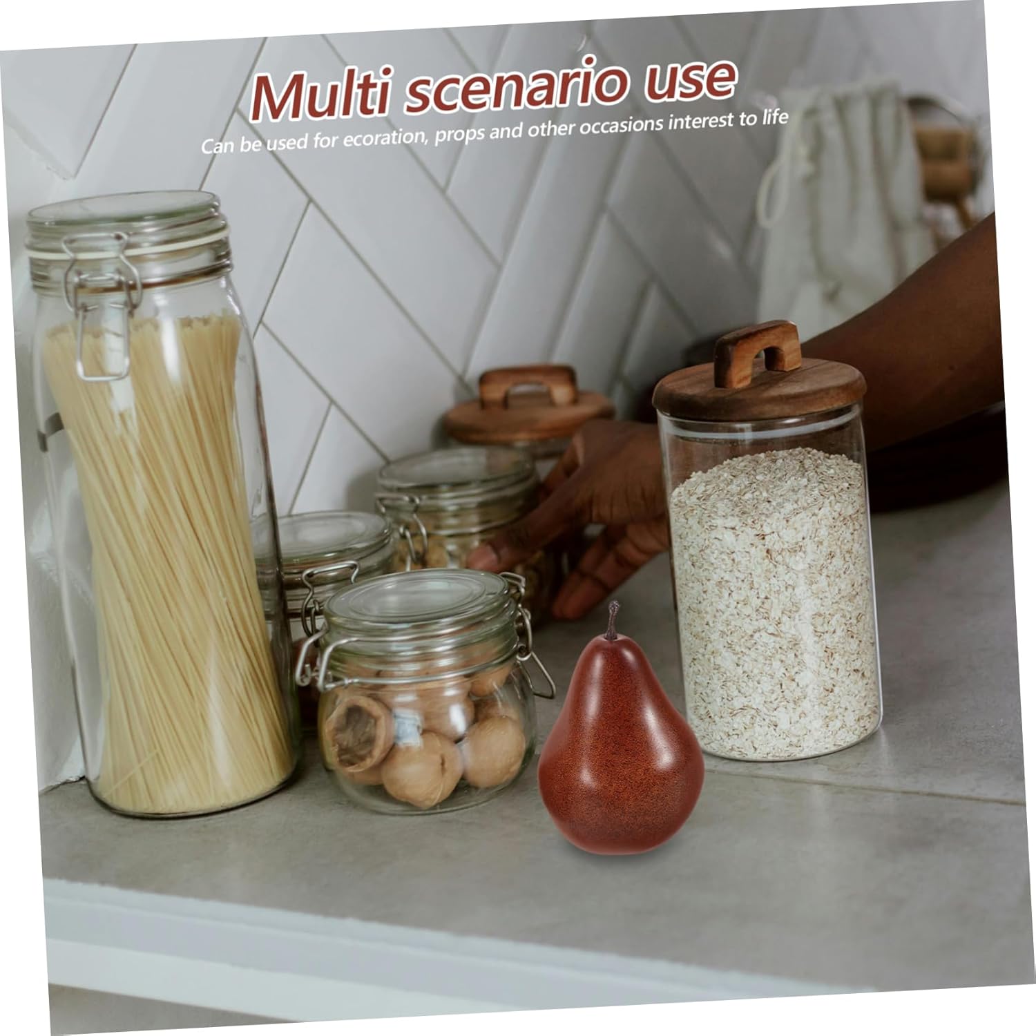 Cabilock 3pcs Artificial Lifelike Pears Decor