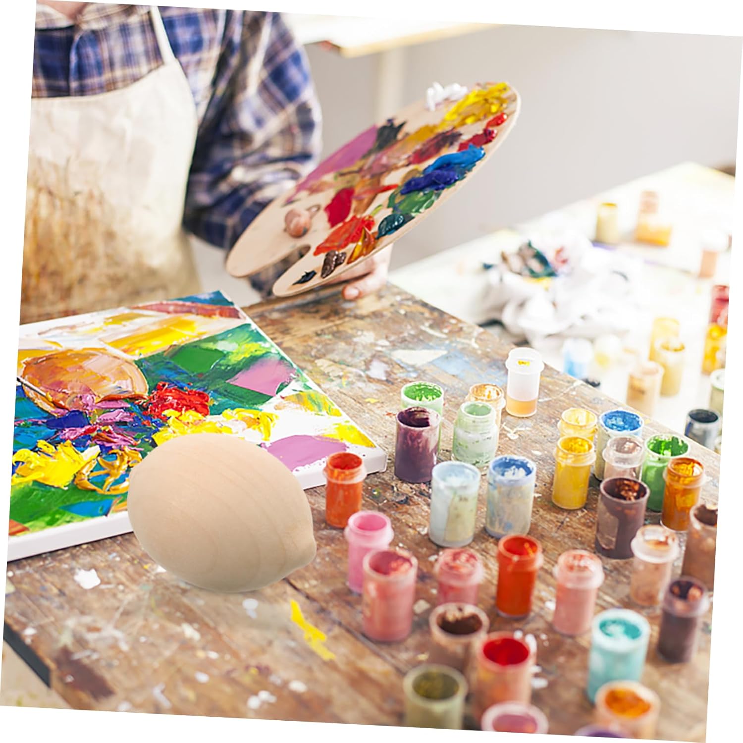 5Pcs Wooden Lemon DIY Painting Kit for Home Decor