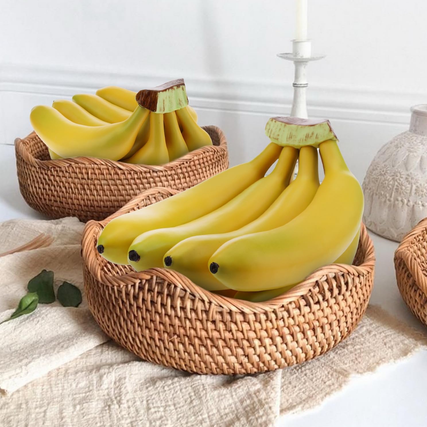 Woration Realistic Artificial Banana Bunch Display