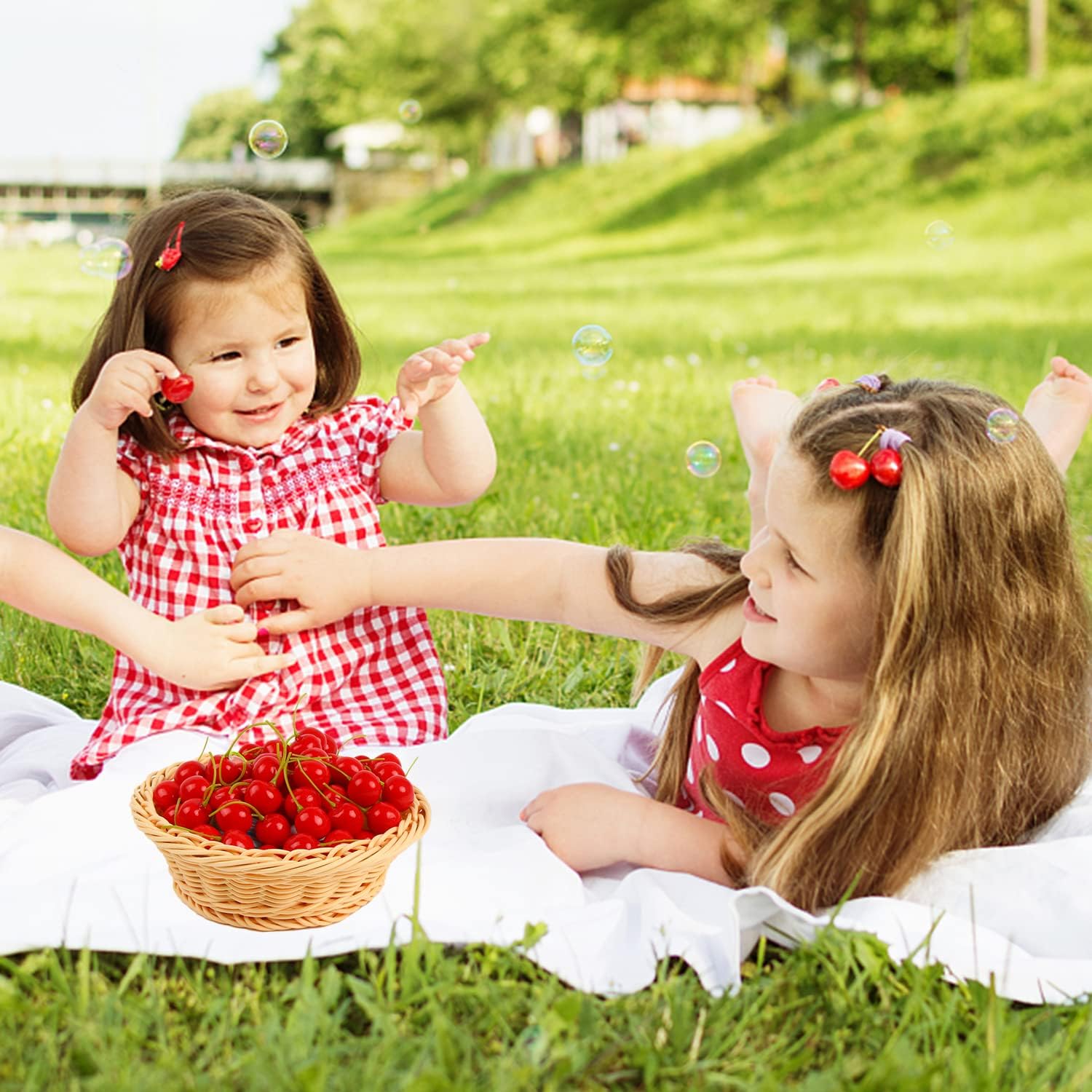 FOIMAS 50pcs Artificial Cherry Decor for Home and Crafting