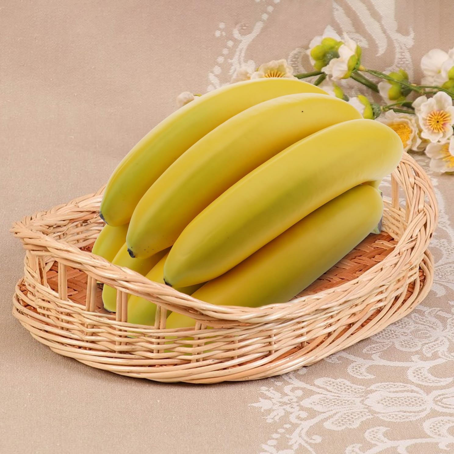 Woration Realistic Artificial Banana Bunch Display