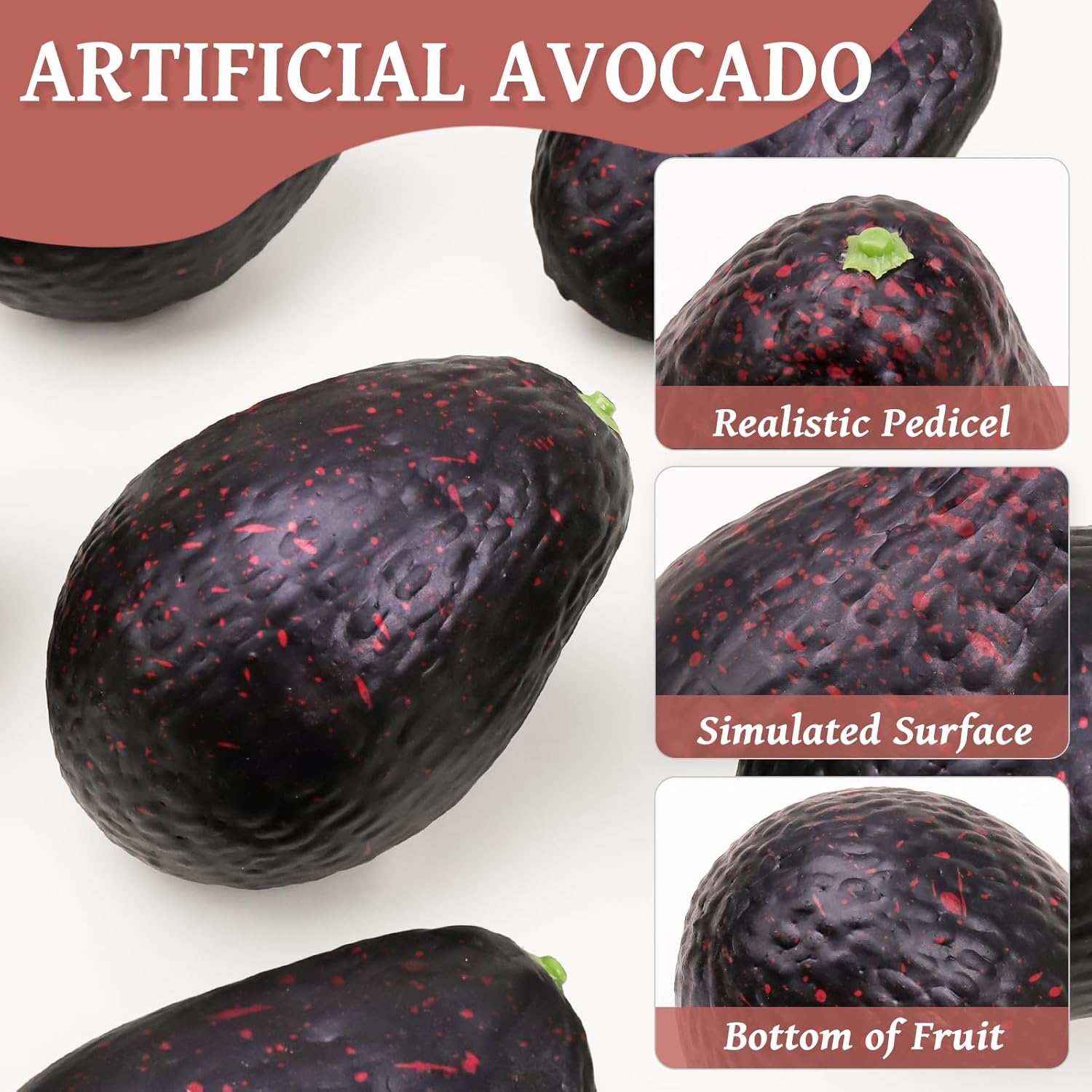 6pcs Lifelike Artificial Avocado Kitchen Decor