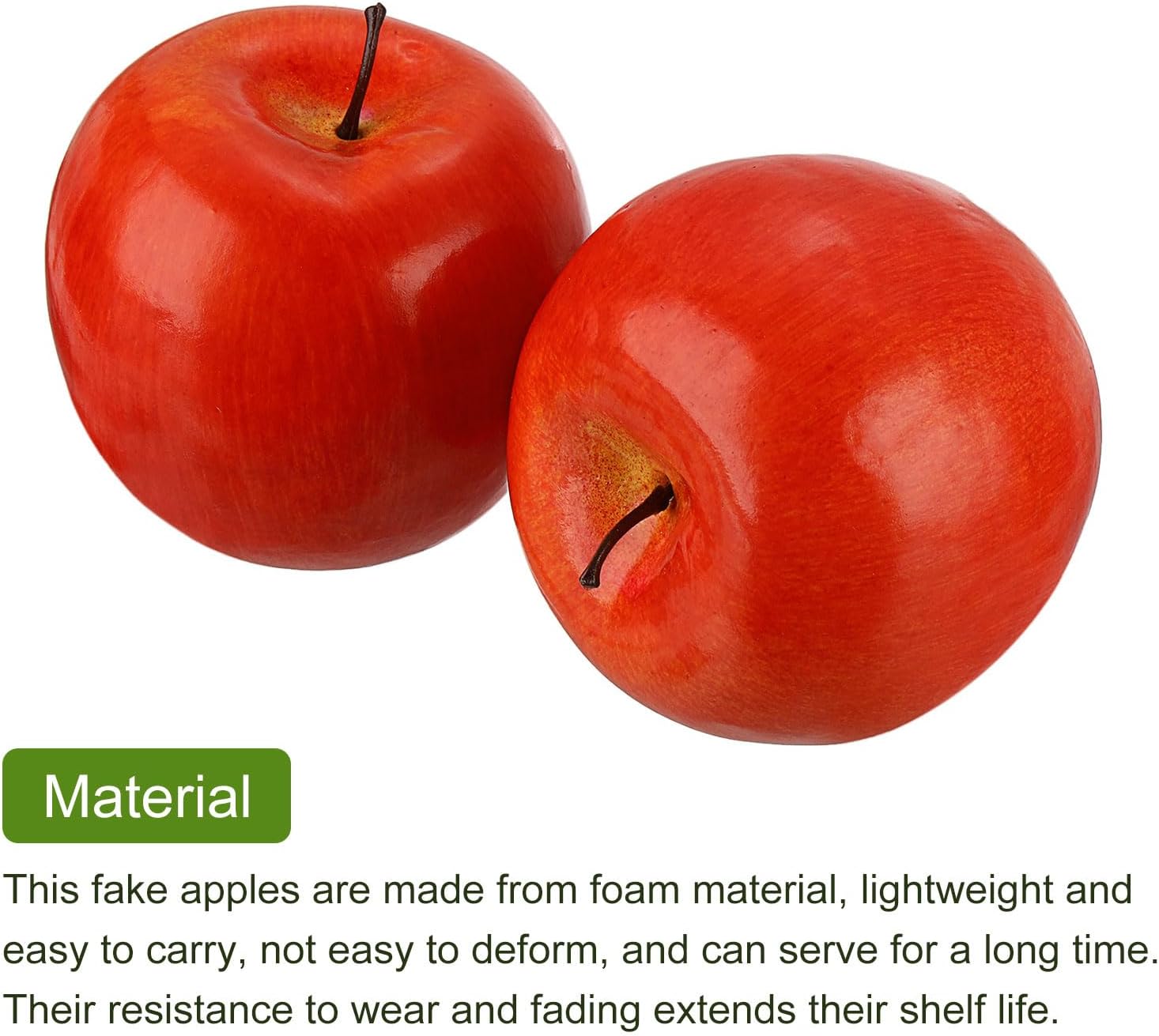 UXCELL 6Pcs Artificial Red Apples for Home Decoration