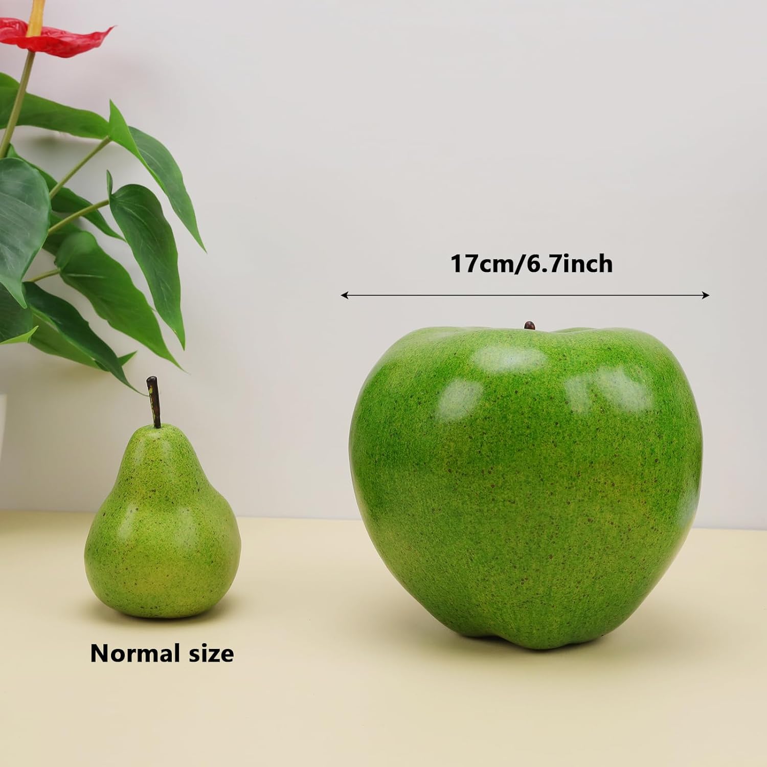 Gresorth 1pc Artificial Green Apple Decoration 16cm