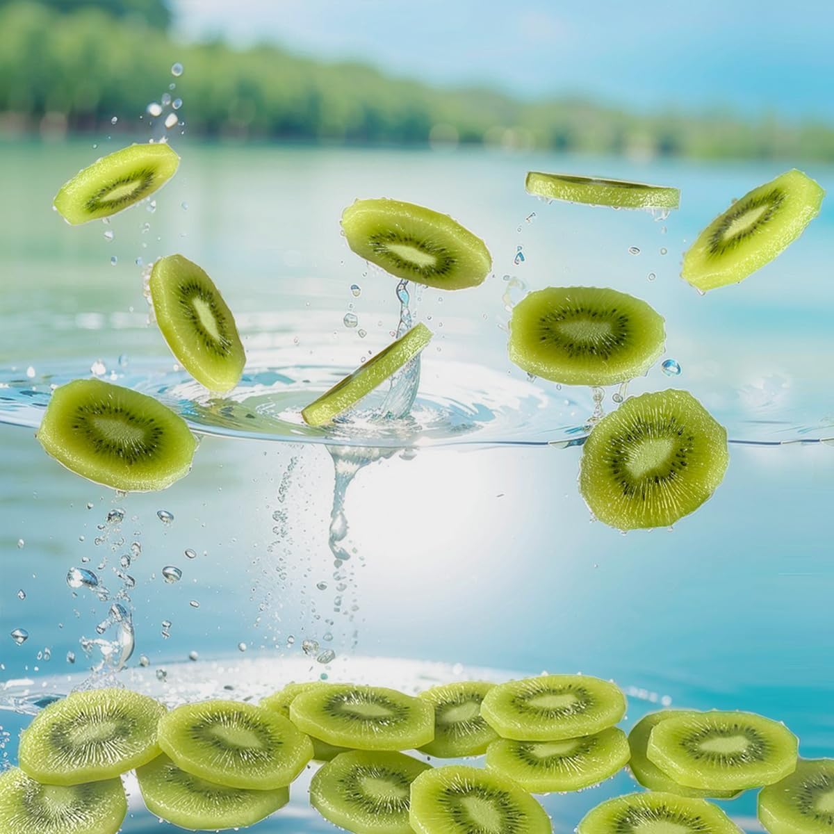 Realistic Artificial Kiwi Strawberry Banana Fruit Slices Decor