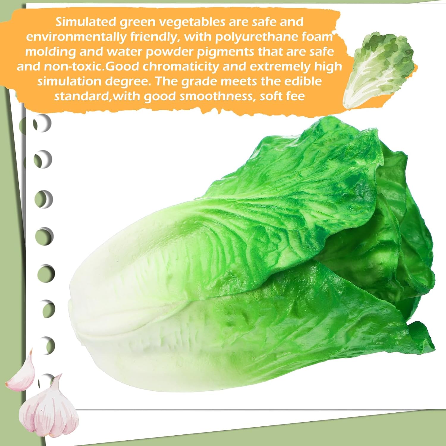 Zeyune 4 Pcs Artificial Lettuce for Home Kitchen Decor