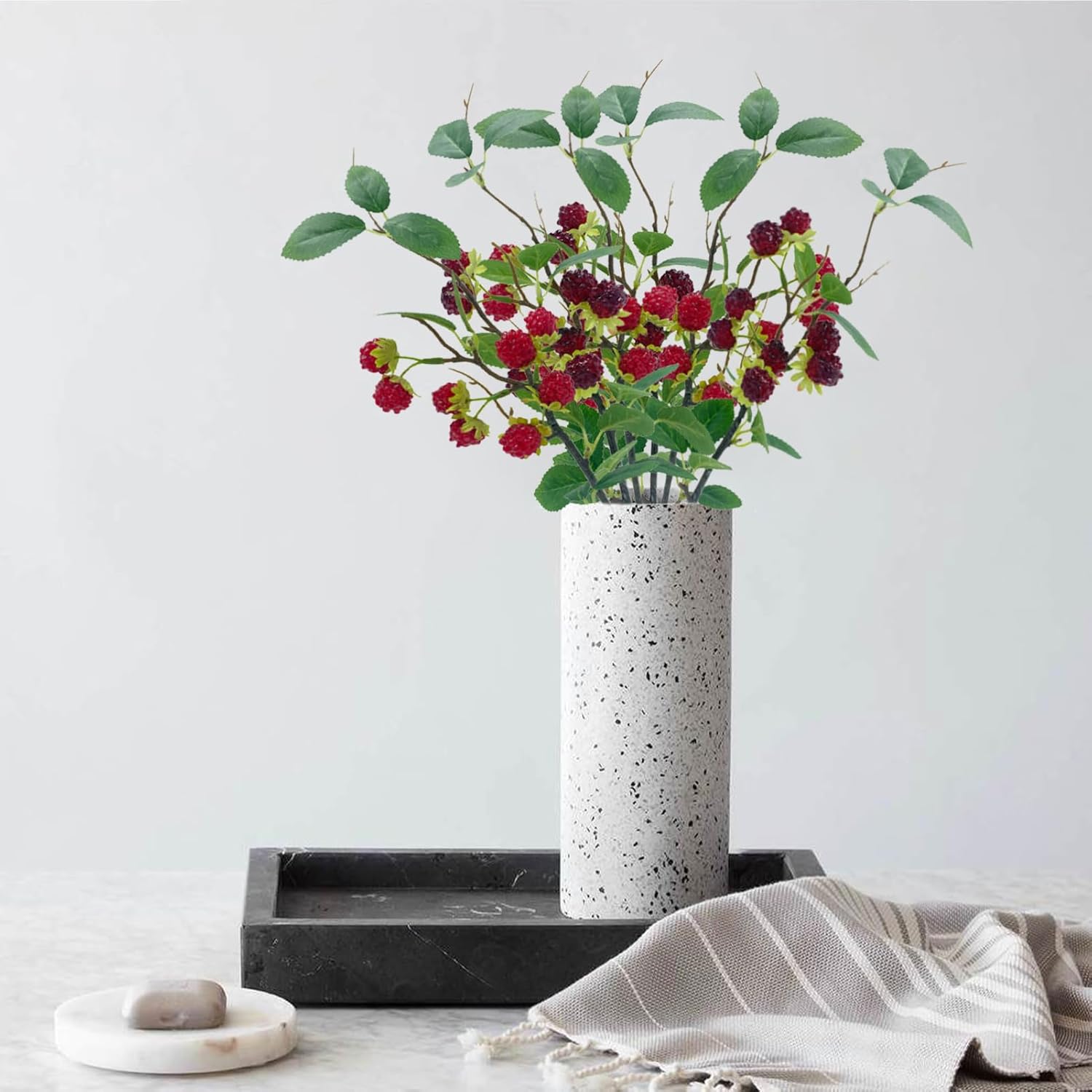 3pcs Faux Blackberry Berries Artificial Raspberry Home Decorations