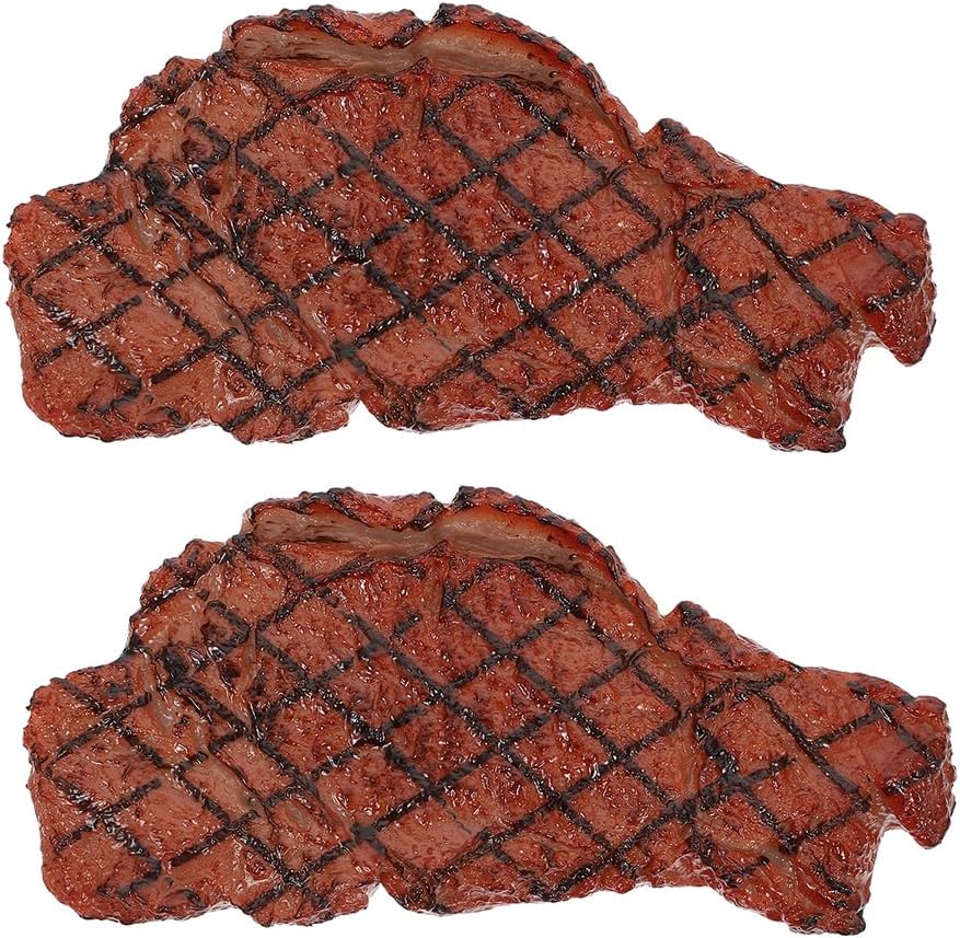 Artificial Fake Steak 2Pcs Realistic Simulation Food Model