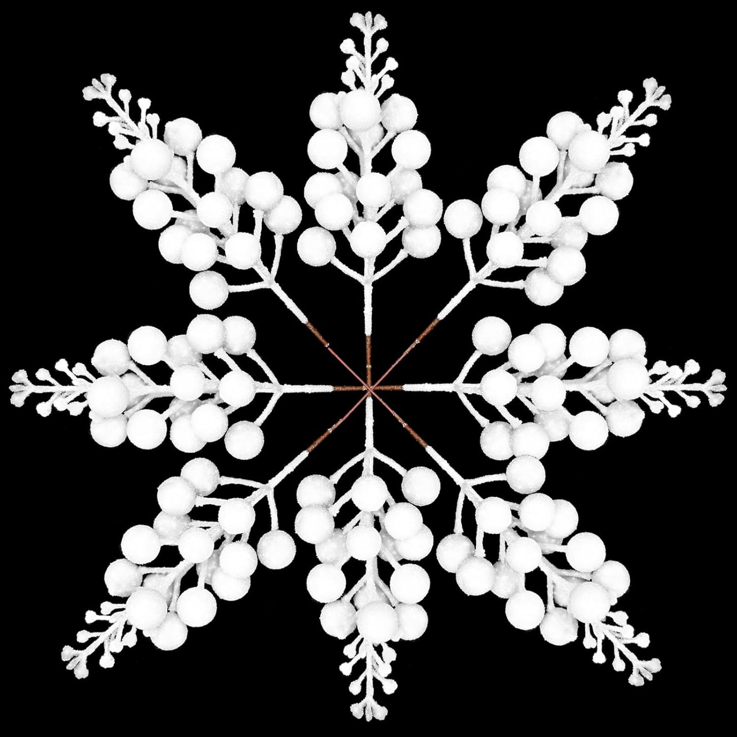 18 Pack White Christmas Tree Picks with Glitter Berries