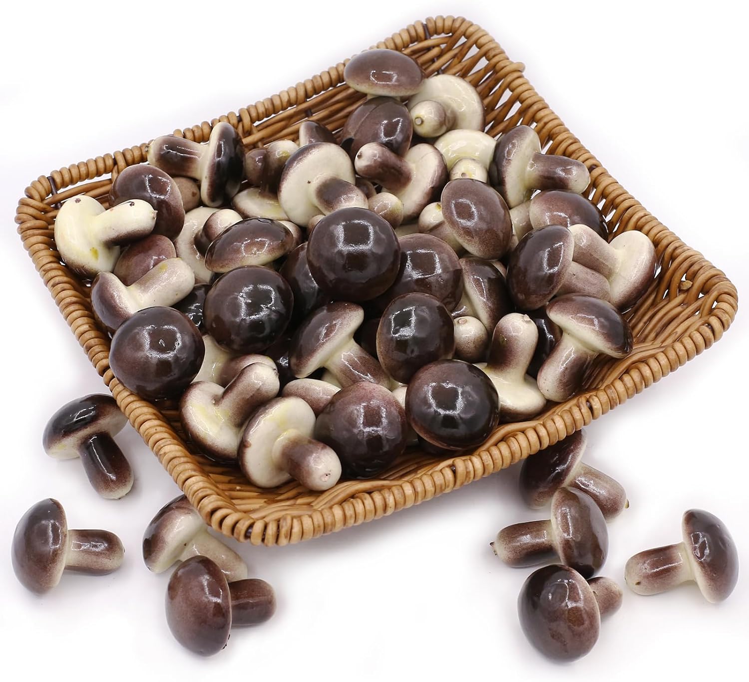 Tuxiaobu Artificial Mushroom Decorations 30 Pcs Brown