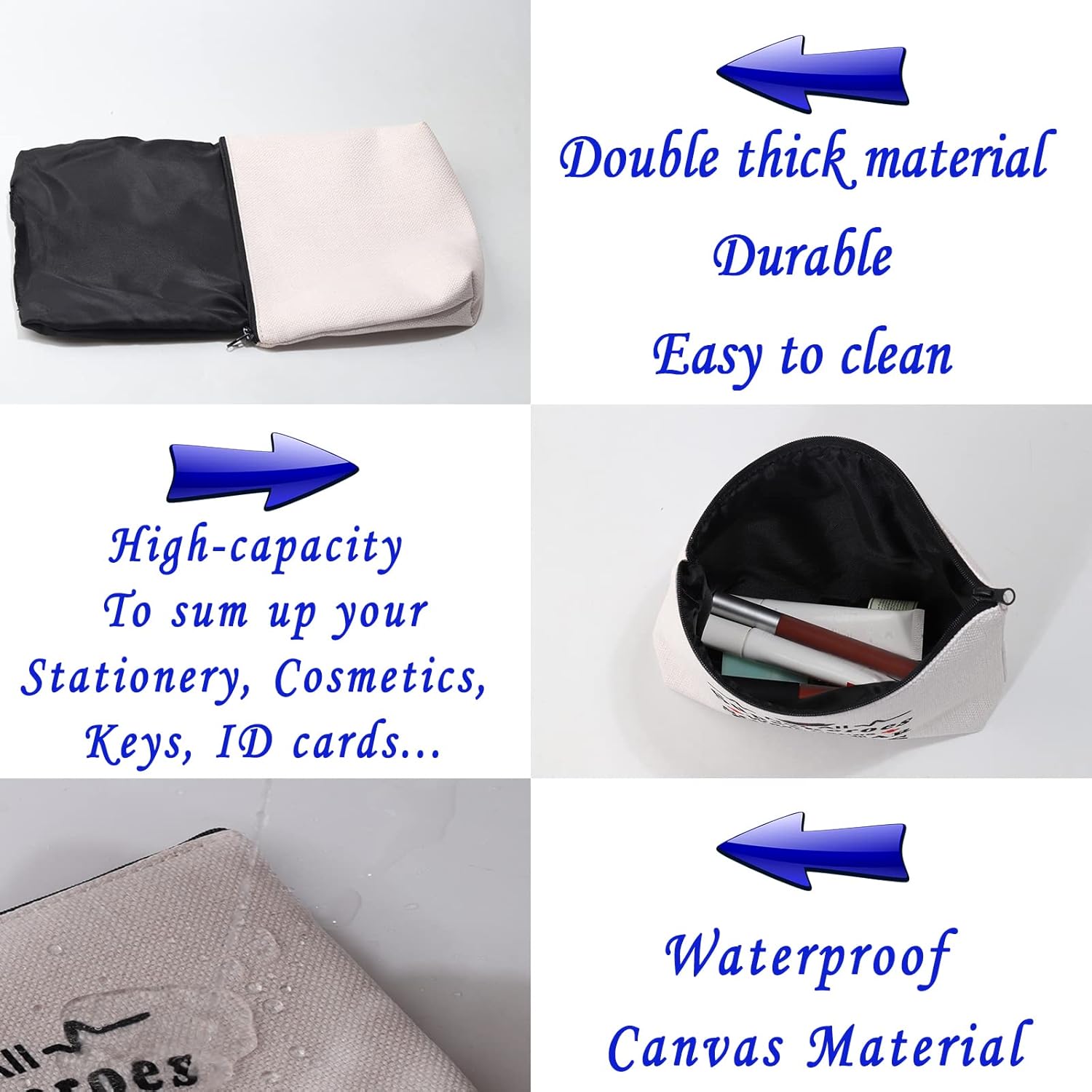 LEVLO Funny Housewives Makeup Bag with Words