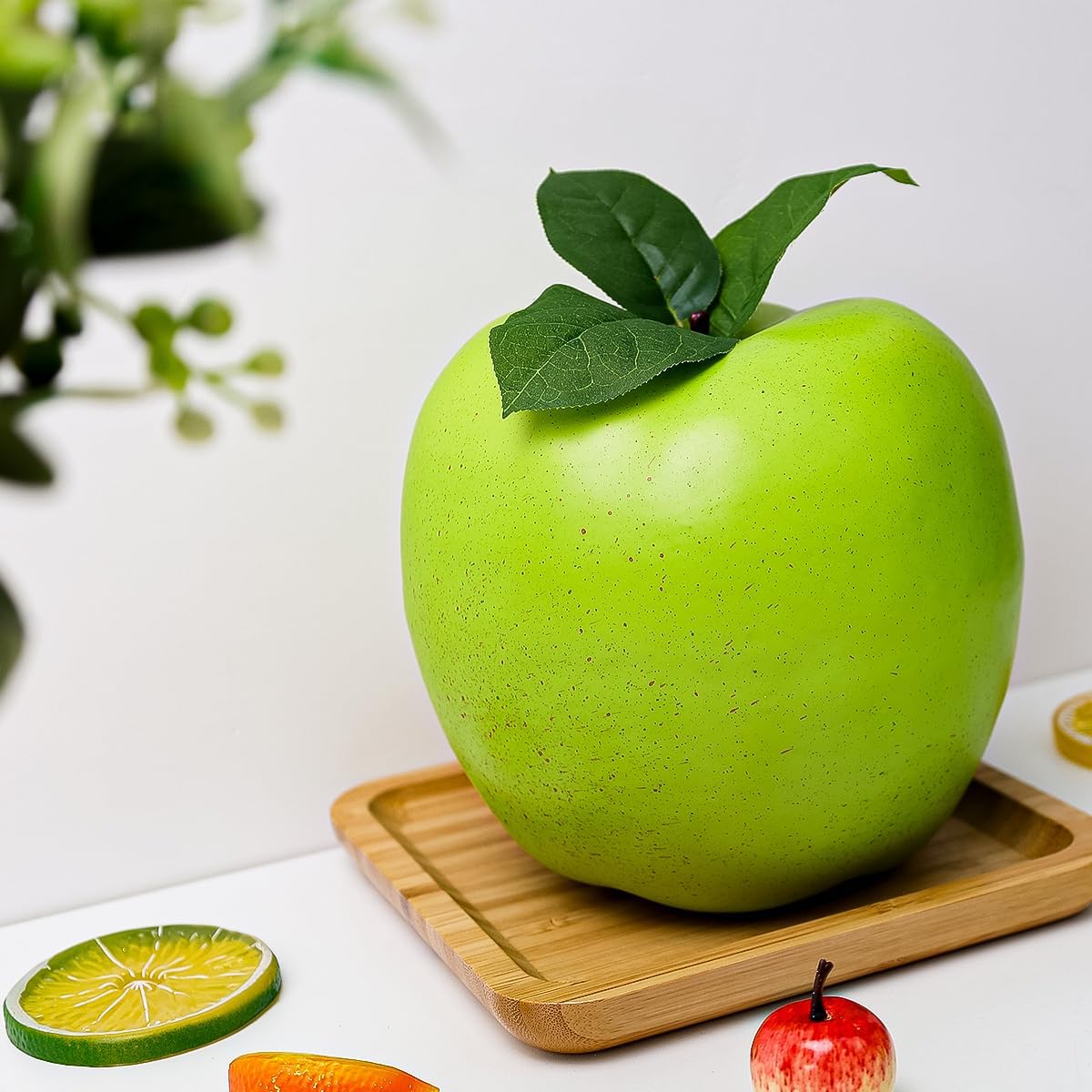 Folmywy Artificial Green Apple 74 Inch Lifelike Decoration