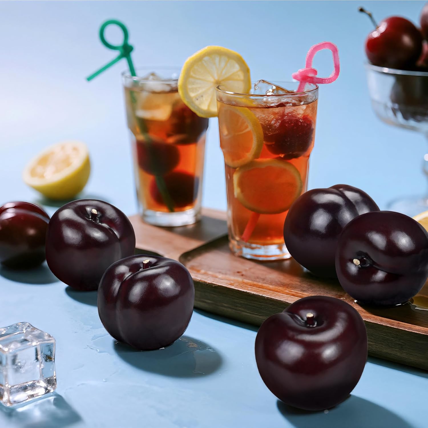 Lorigun 9pcs Artificial Black Plum Photography Props